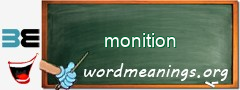 WordMeaning blackboard for monition